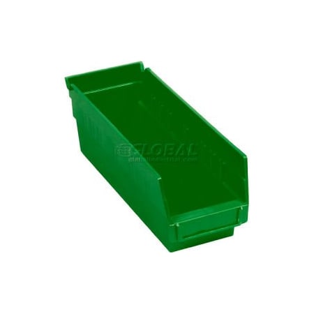 Quantum Storage Systems Shelf Storage Bin, Plastic, Green, 24 PK QSB101GN